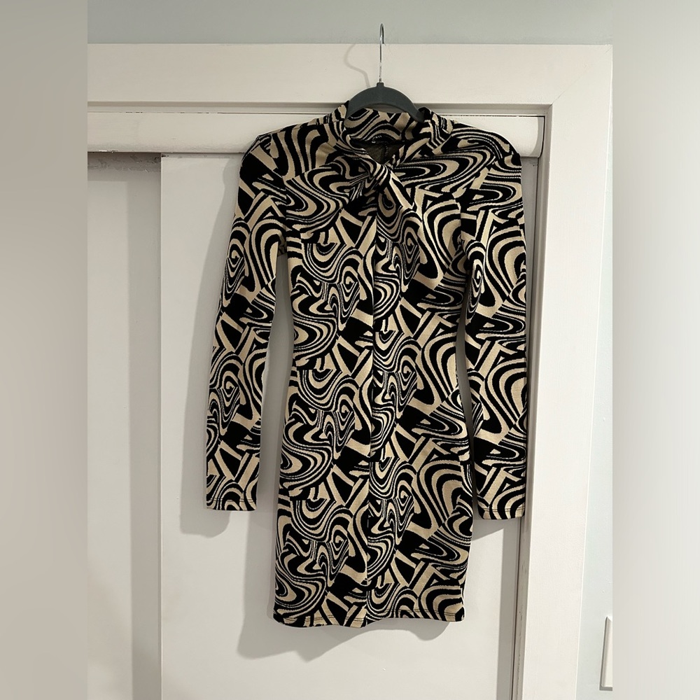 Zara Long Sleeve Print Sweater Dress